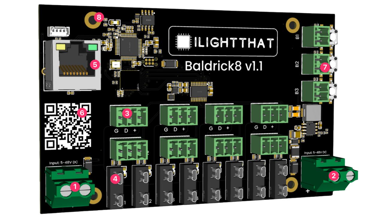Baldrick8 v1.1 Board Overview