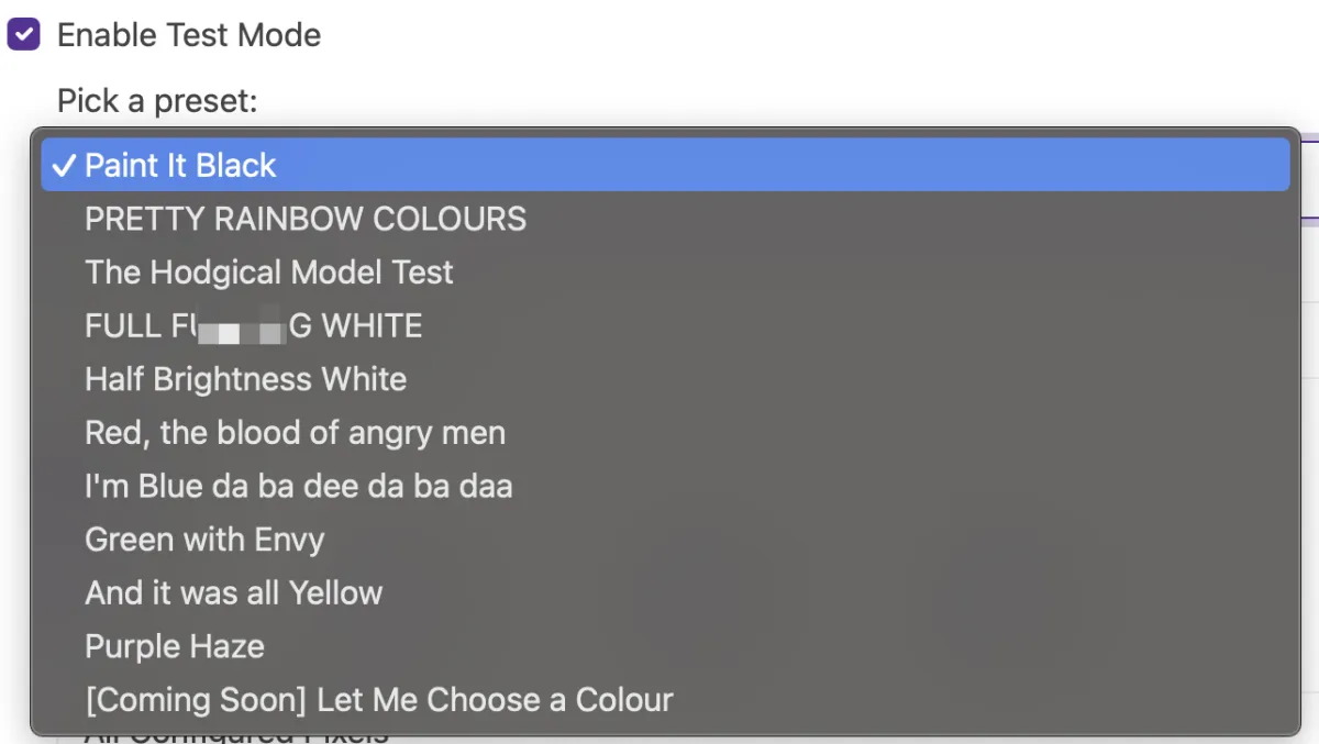 Test Presets