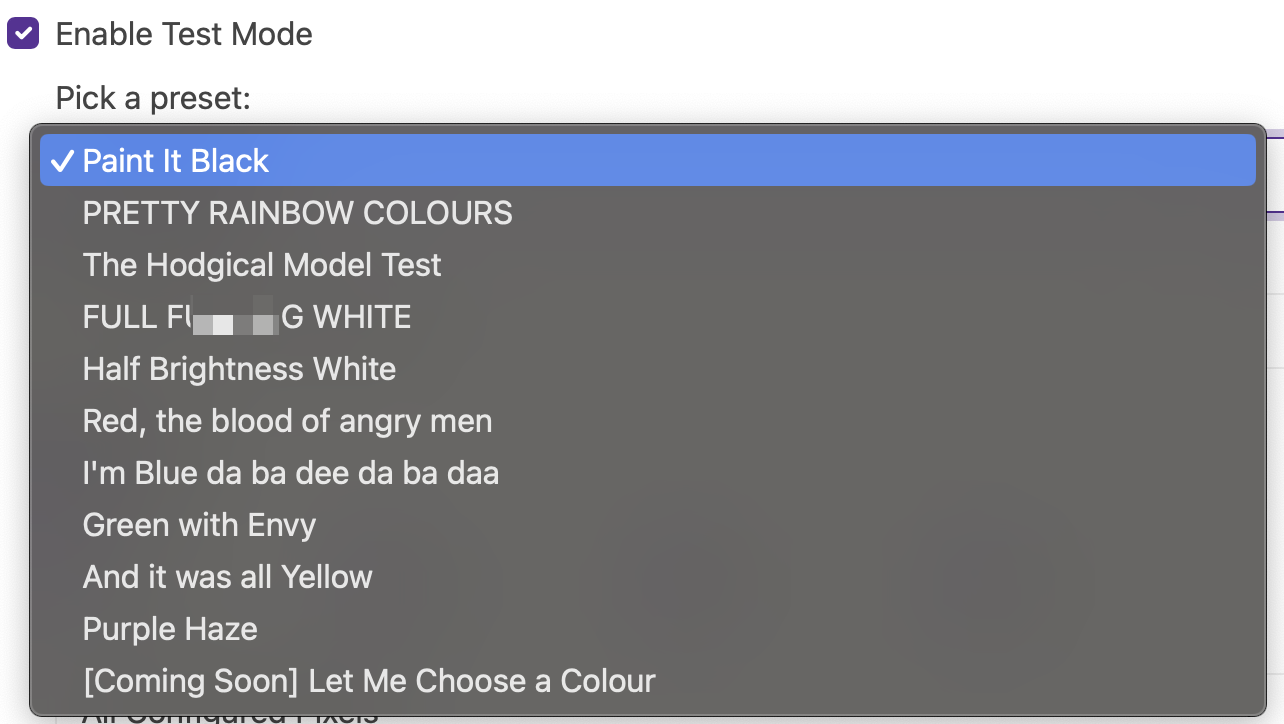 Test Presets