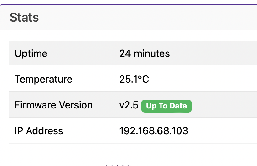 Web Interface Stats